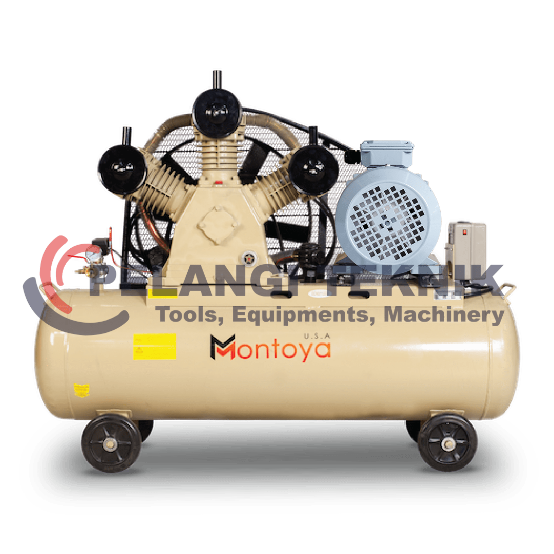 Kompresor angin 20 hp 8 bar MONTOYA T-2.09/8 + Dinamo 20 hp 3 phase - Pelangi Teknik