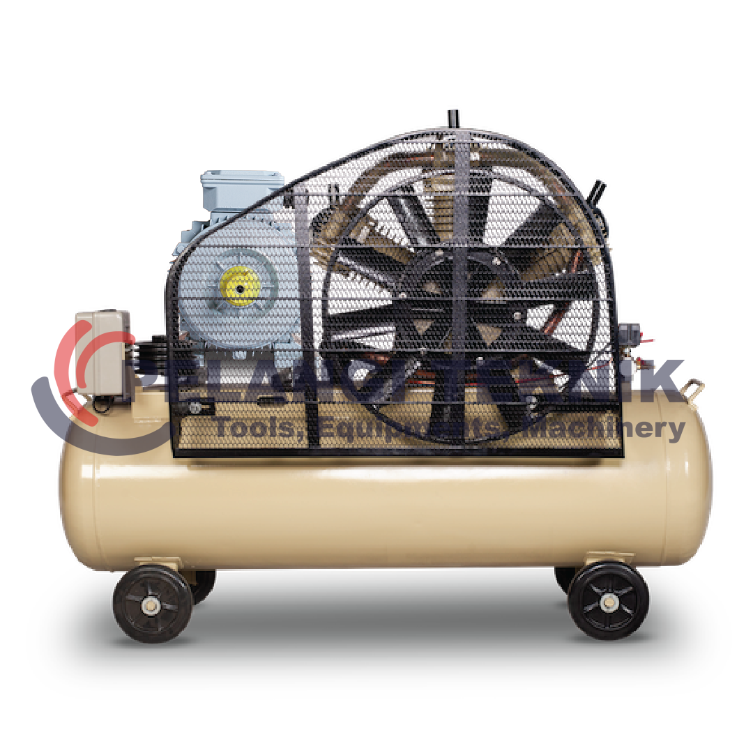 Kompresor 10 hp 8 bar Montoya T-1.0/8 + Dinamo 10 hp 3 Phase FAW 100% Full Tembaga  - Pelangi Teknik