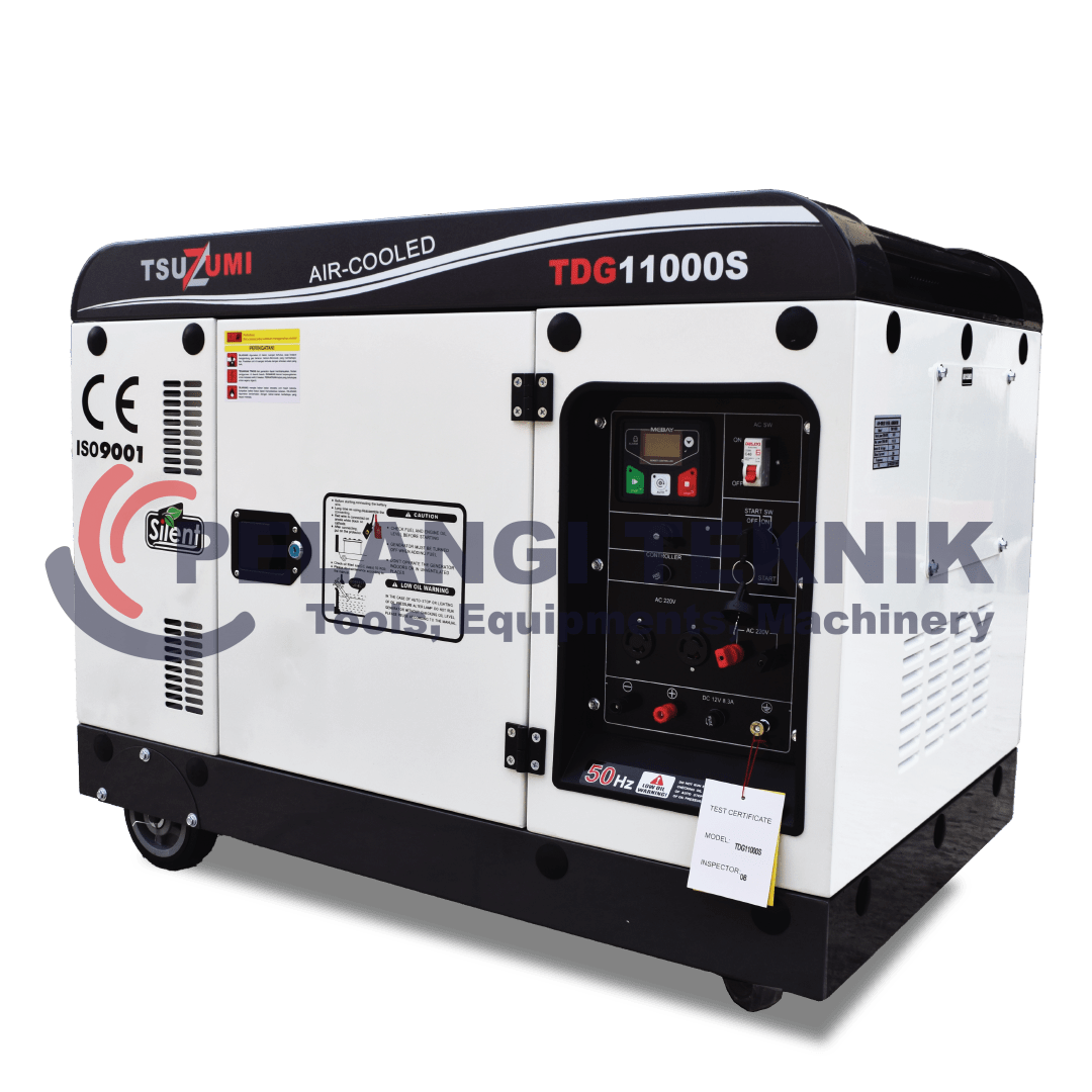 Genset Diesel Silent 10 Kva 8000 8500 watt 1 Phase Tsuzumi TDG 11000 S - Pelangi Teknik