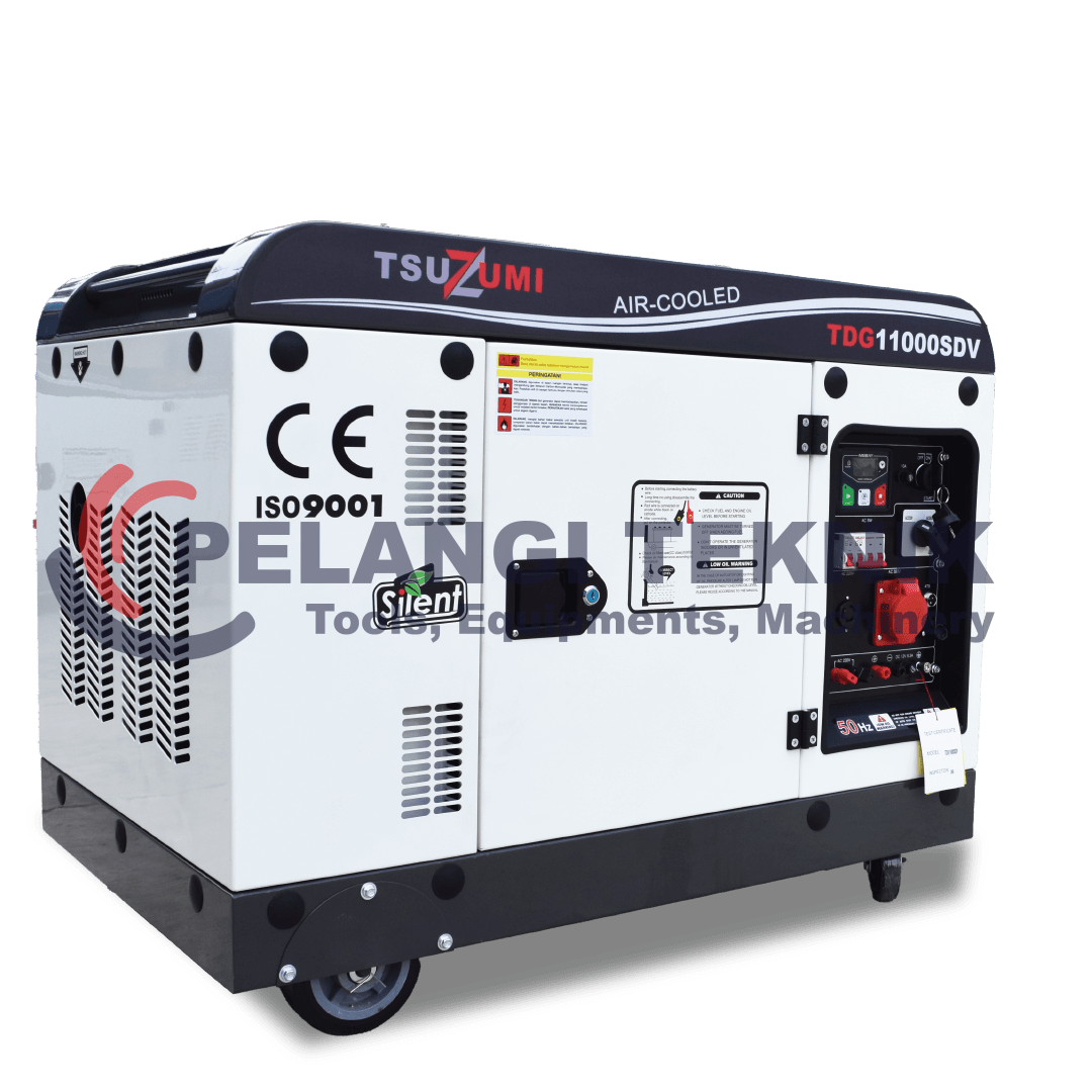 Genset Silent Diesel 10 Kva 8000 8500 watt 3 Phase Tsuzumi TDG 11000 SDV - Pelangi Teknik