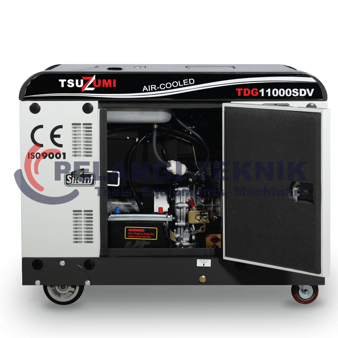 Genset Silent Diesel 10 Kva 8000 8500 watt 3 Phase Tsuzumi TDG 11000 SDV - Pelangi Teknik