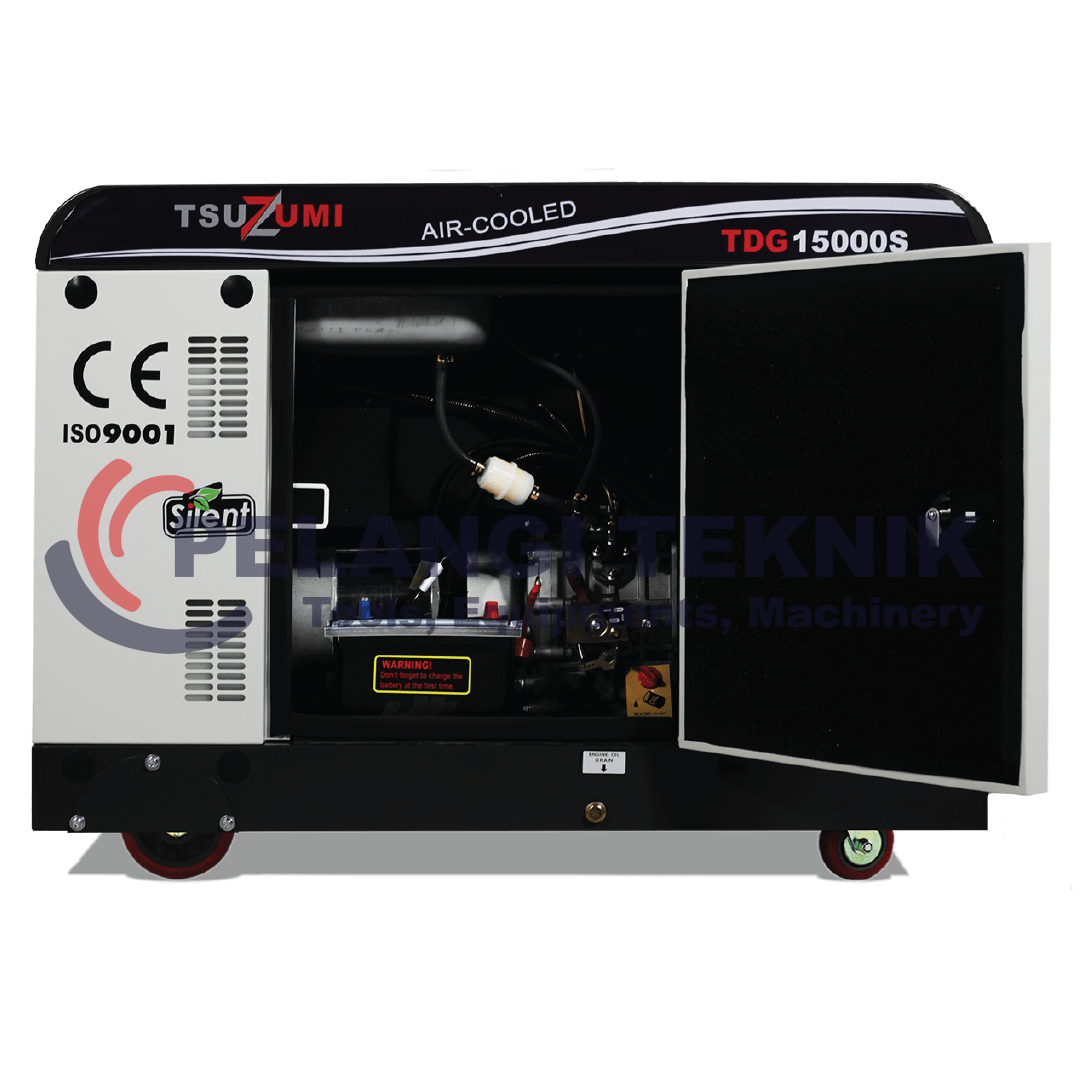Genset 15 kva Silent Diesel 10000 watt 1 Phase Tsuzumi TDG 15000 S - Pelangi Teknik