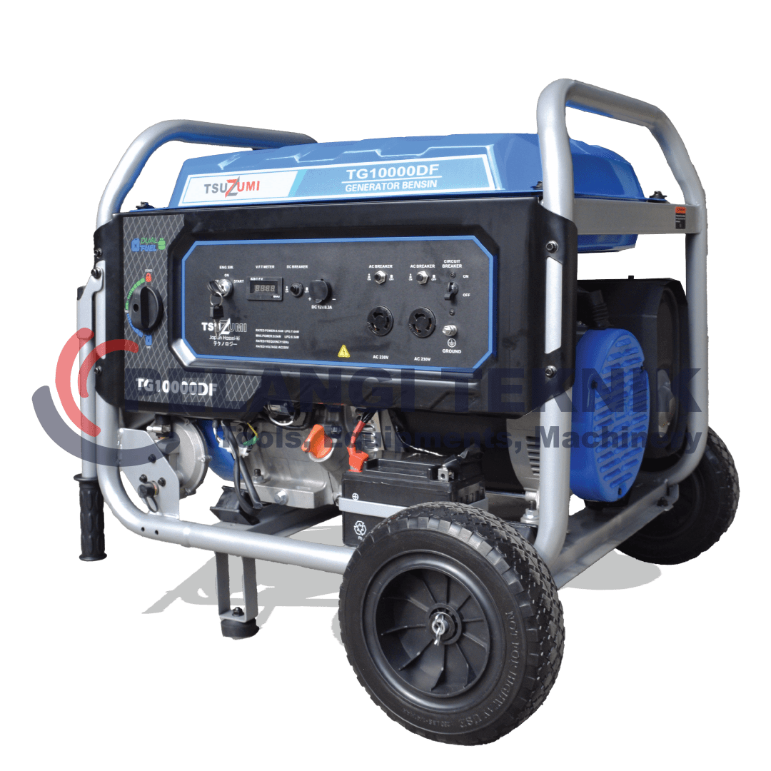 Genset 10 kva 1 phase bensin & Lpg Tsuzumi TG 10000DF - Pelangi Teknik