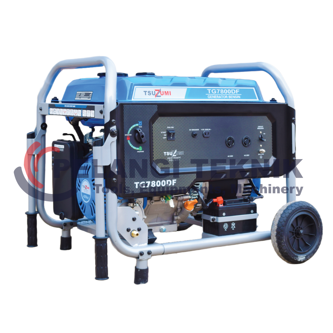 Genset 5000 watt 1 phase Bensin & Lpg Tsuzumi TG 7800DF - Pelangi Teknik
