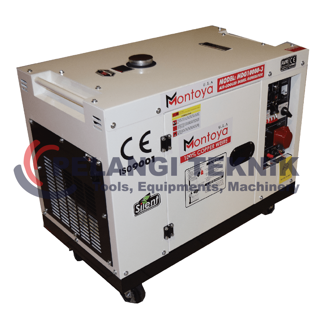 Genset Silent Diesel 9 kva 7000 watt 3 phase MDG10000-3 Montoya sollar - Pelangi Teknik