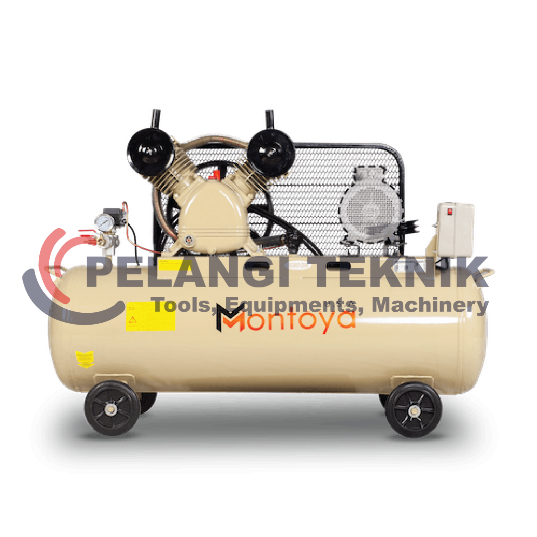 Kompresor angin 3 hp Montoya D-0.28/8 + Dinamo 3 hp 3 phase FAW 100% Full Tembaga - Pelangi Teknik