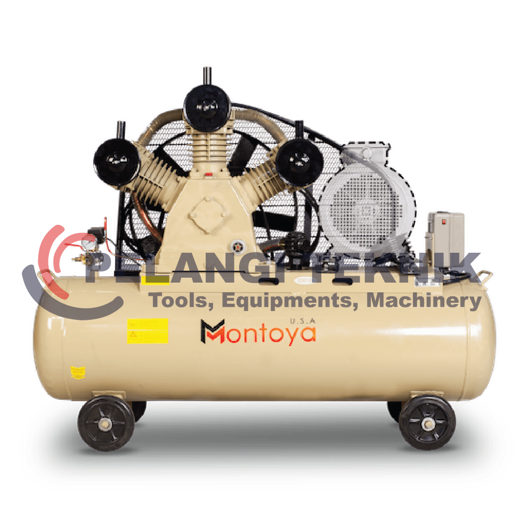 Kompresor Angin 7,5 hp 8 bar Montoya T-0.73/8 + Dinamo 7,5 hp 3 phase FAW 100% full tembaga - Pelangi Teknik
