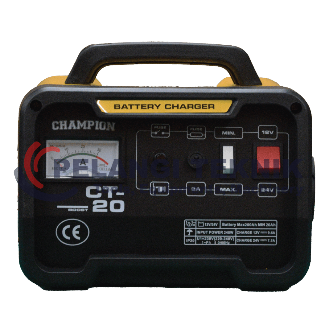 Charger Aki 20 Amper Champion CT 20A - Pelangi Teknik