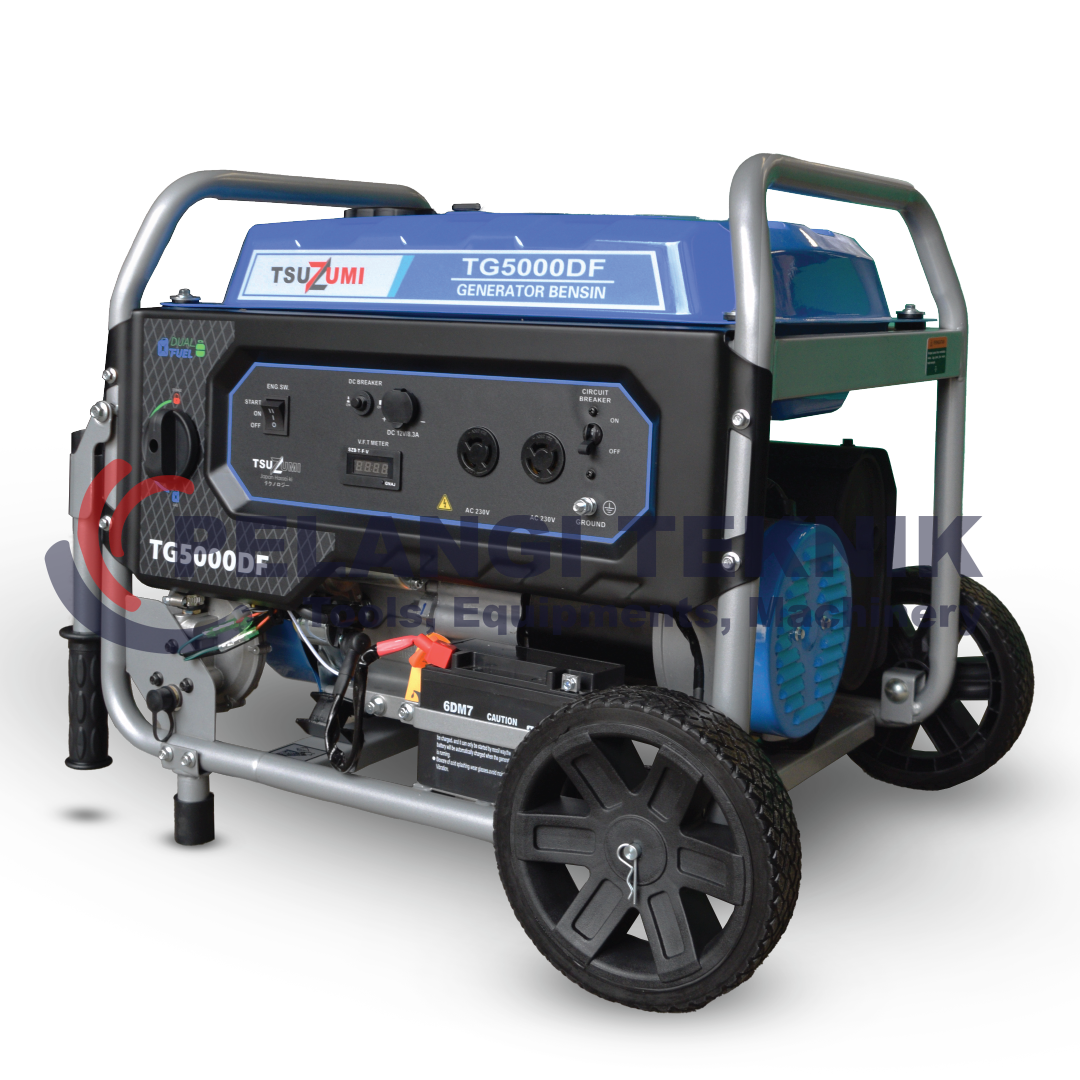 Genset Gas LPG 3000 3200 watt DUAL FUEL Tsuzumi TG5000DF - Pelangi Teknik
