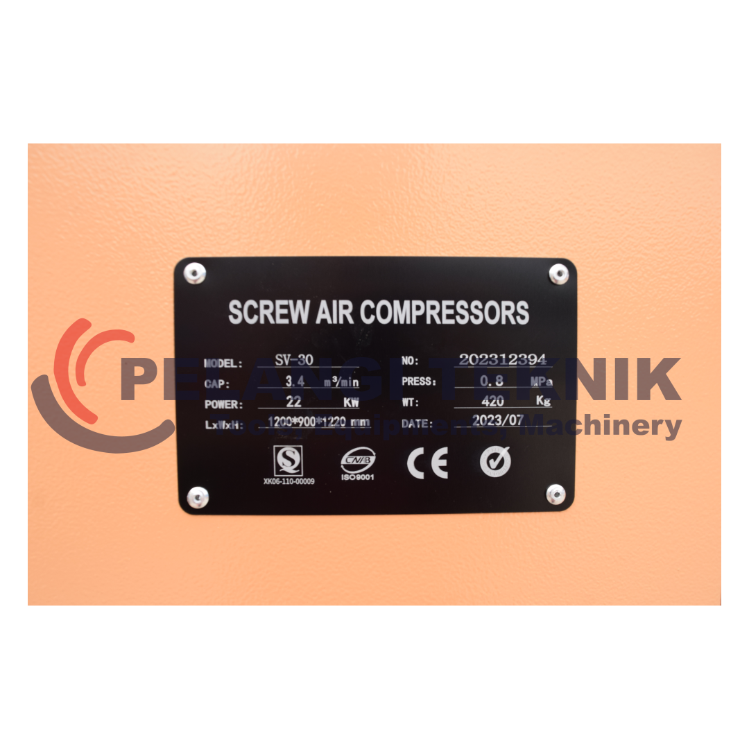 Kompresor Screw Montoya SV30 – 30 HP (22 kW) Industrial Air Compressor USA - Pelangi Teknik