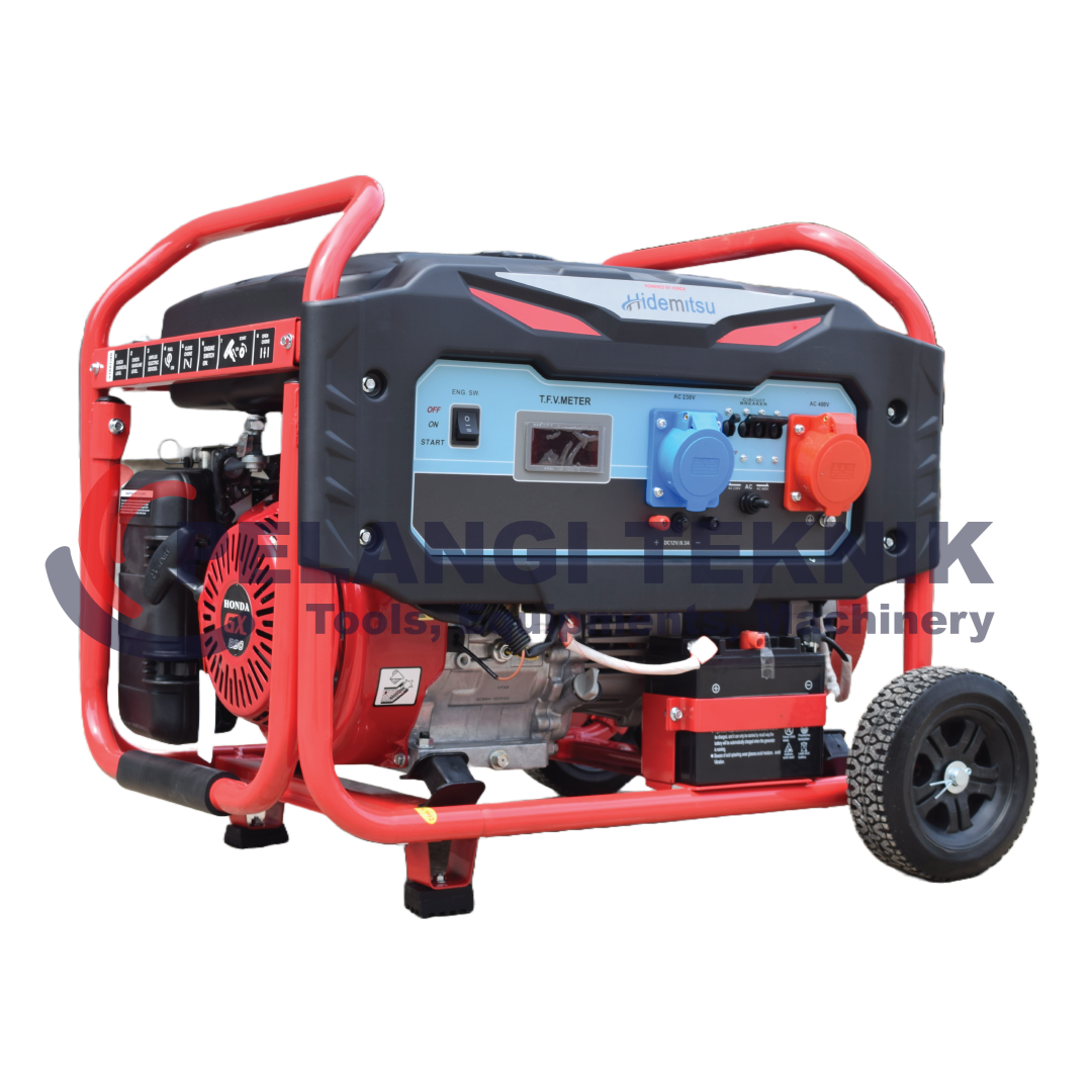 Genset Open 8 KVA Bensin HG 8500DV Hidemitsu - Pelangi Teknik