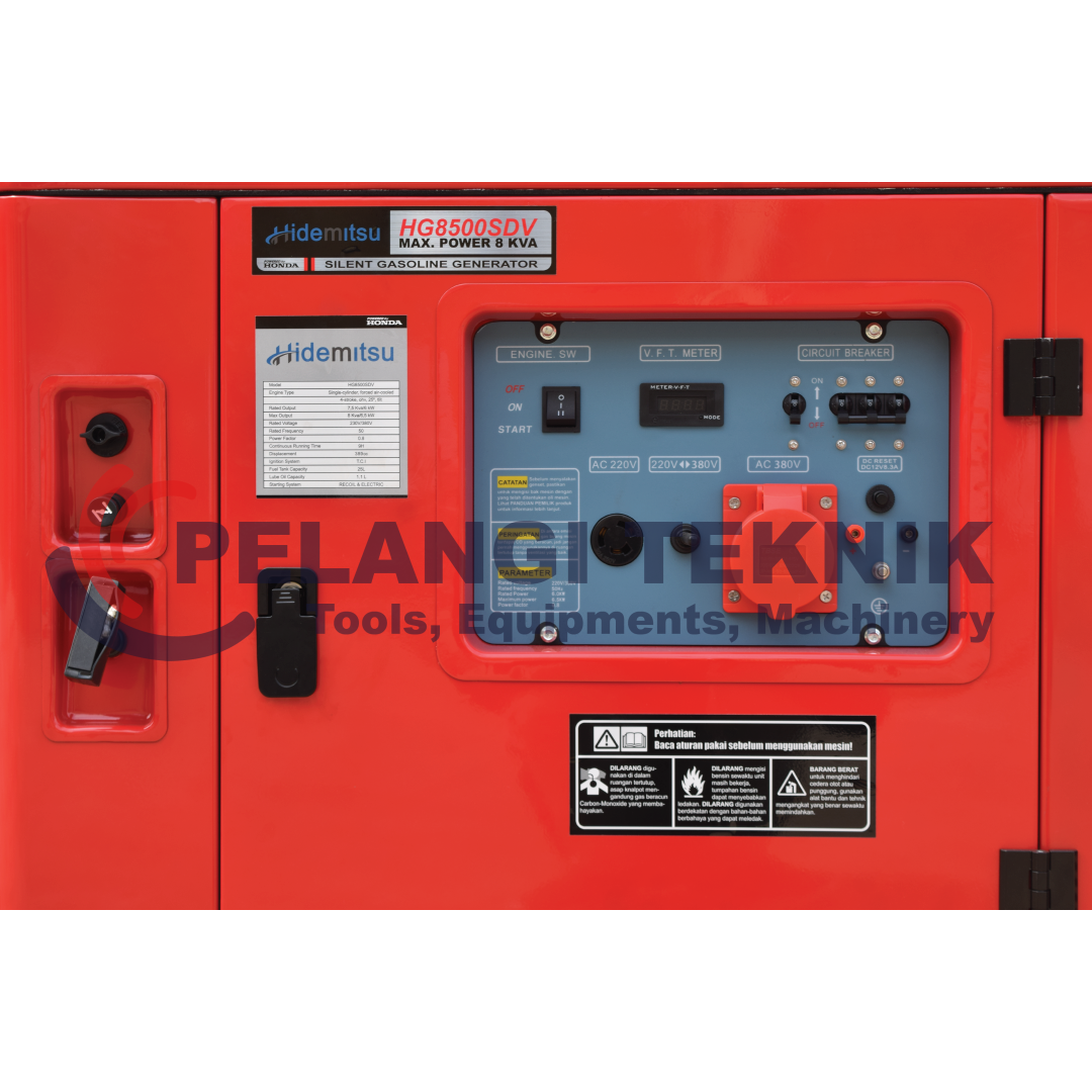 Genset Silent 8 KVA Bensin Hidemitsu HG 8500SDV - Pelangi Teknik
